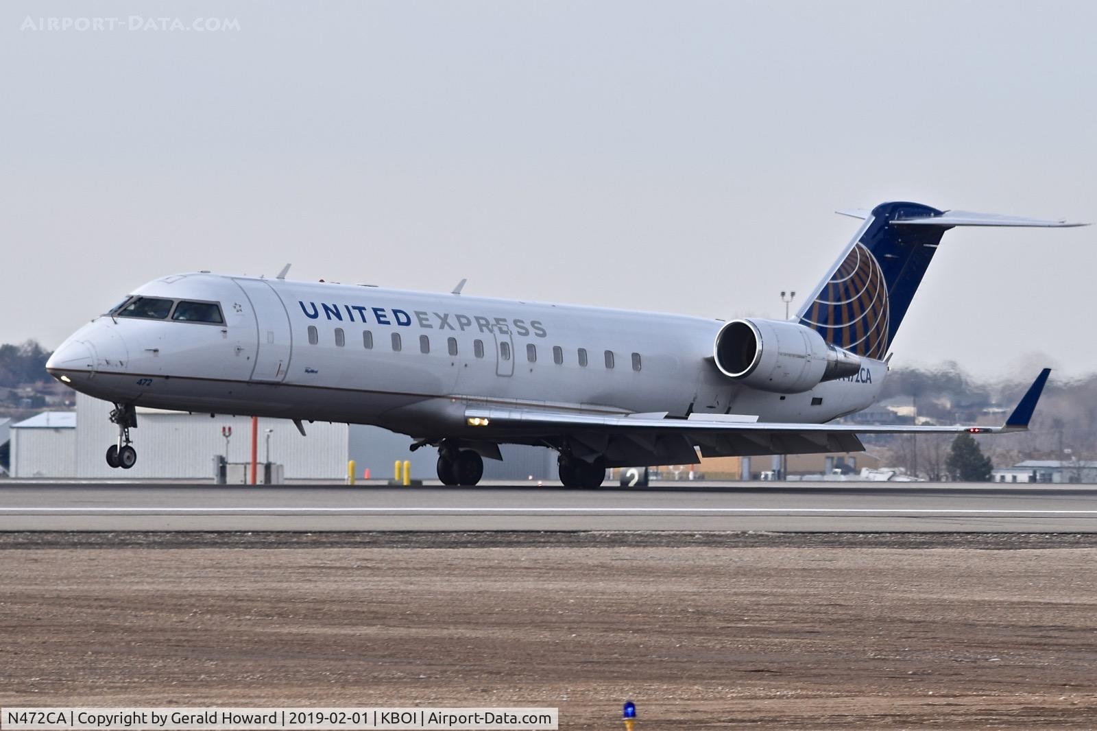 N472CA, 2002 Bombardier CRJ-200ER (CL-600-2B19) C/N 7667, Touch down on RWY 10L.