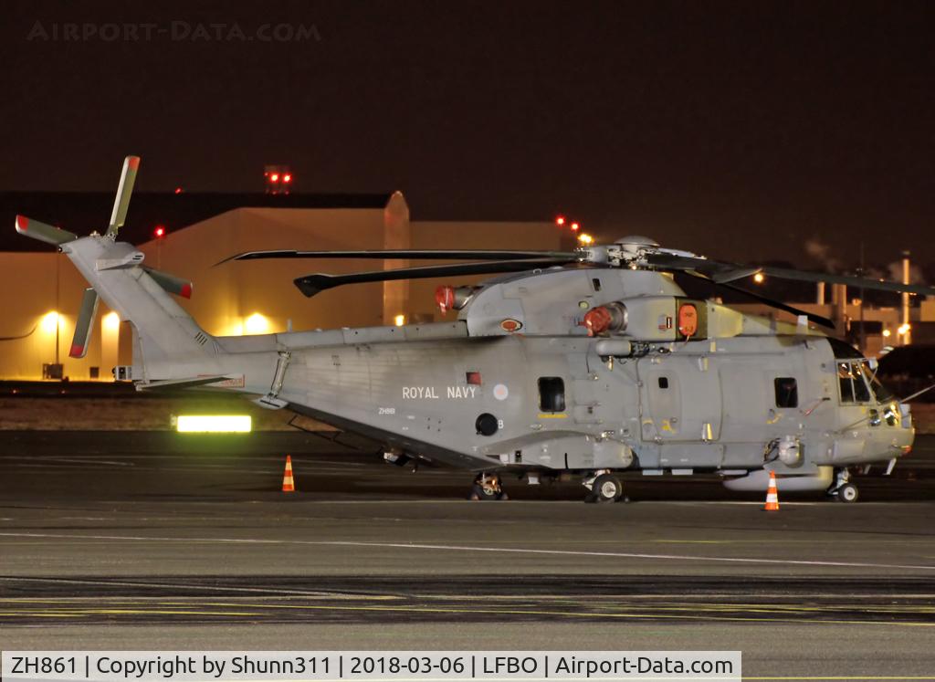 ZH861, AgustaWestland EH-101 Merlin HM.2 C/N 50168/RN41, Parked at the General Aviation area for a night stop...