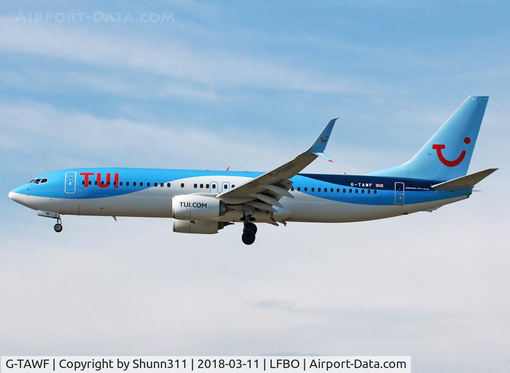 G-TAWF, 2012 Boeing 737-8K5 C/N 37244, Landing rwy 14R