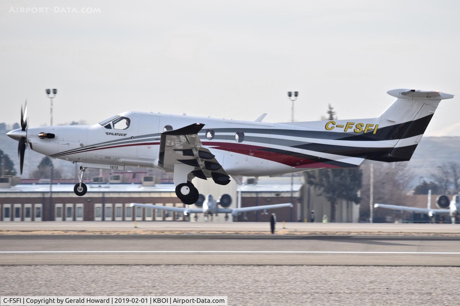 C-FSFI, 2016 Pilatus PC-12/47E C/N 1618, Departing BOI.