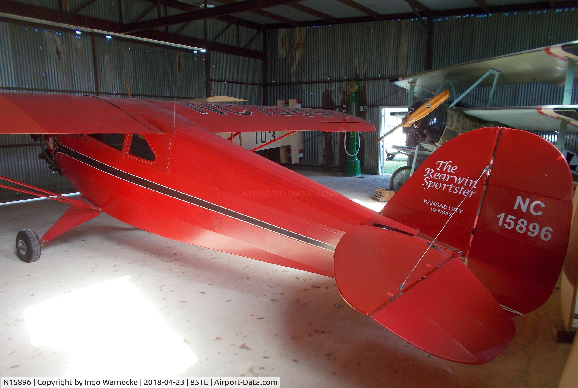 N15896, 1936 Rearwin 7000 C/N 477, Rearwin 7000 Sportster at the Pioneer Flight Museum, Kingsbury TX