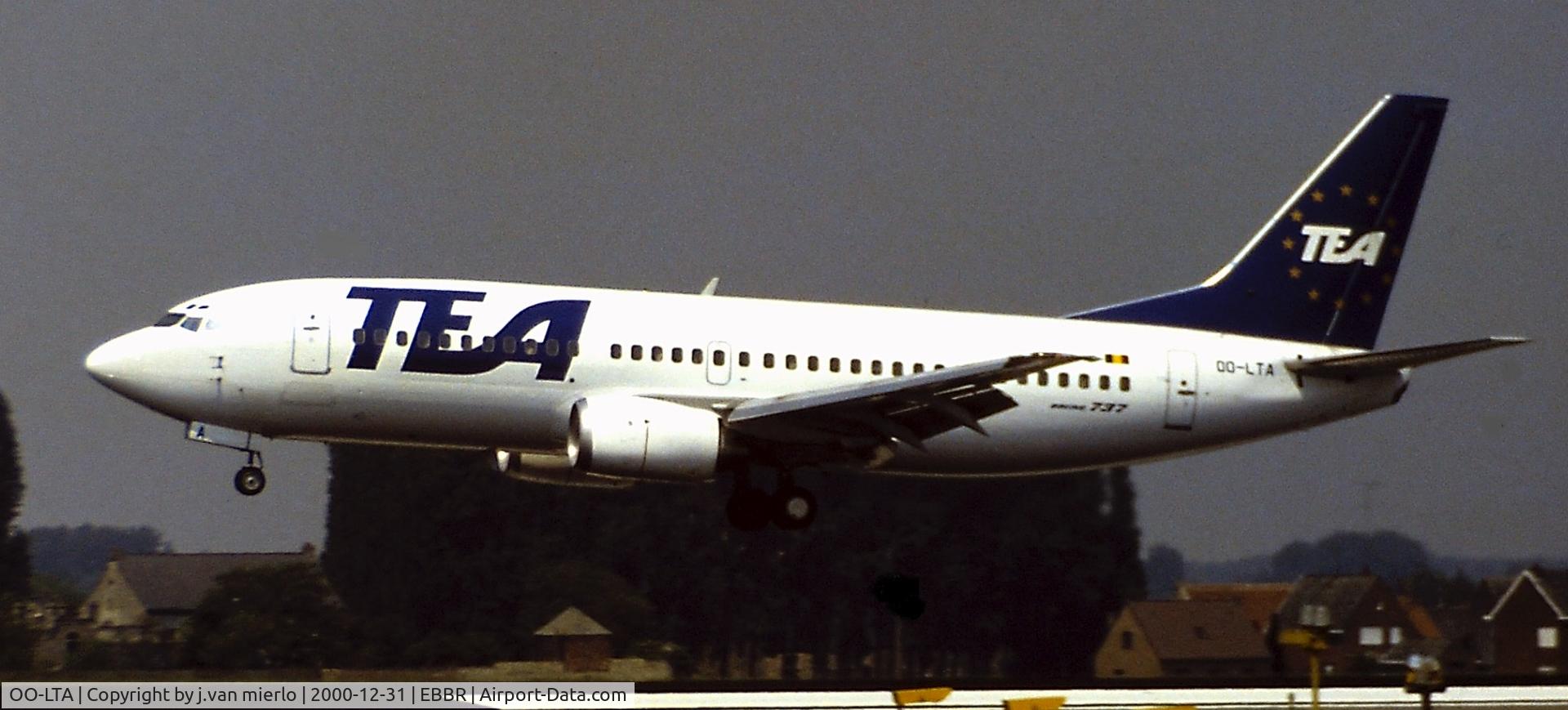 OO-LTA, 1988 Boeing 737-3M8 C/N 24020, Landing 25L at Brussels