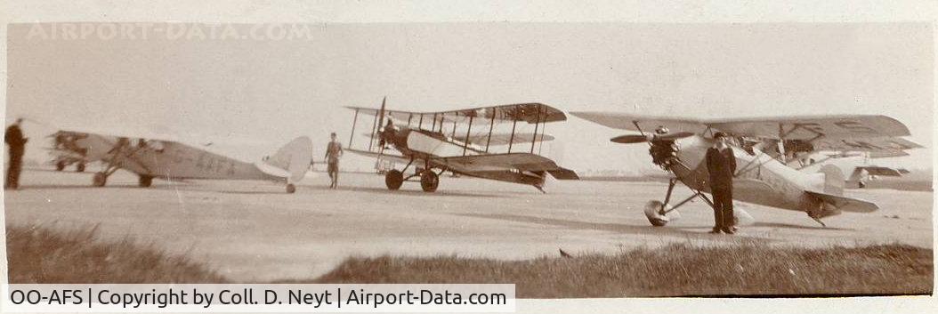 OO-AFS, Mulot AM.20 Sport C/N 1, OO-AFS on the right side in 1930's. Place & date unknown.