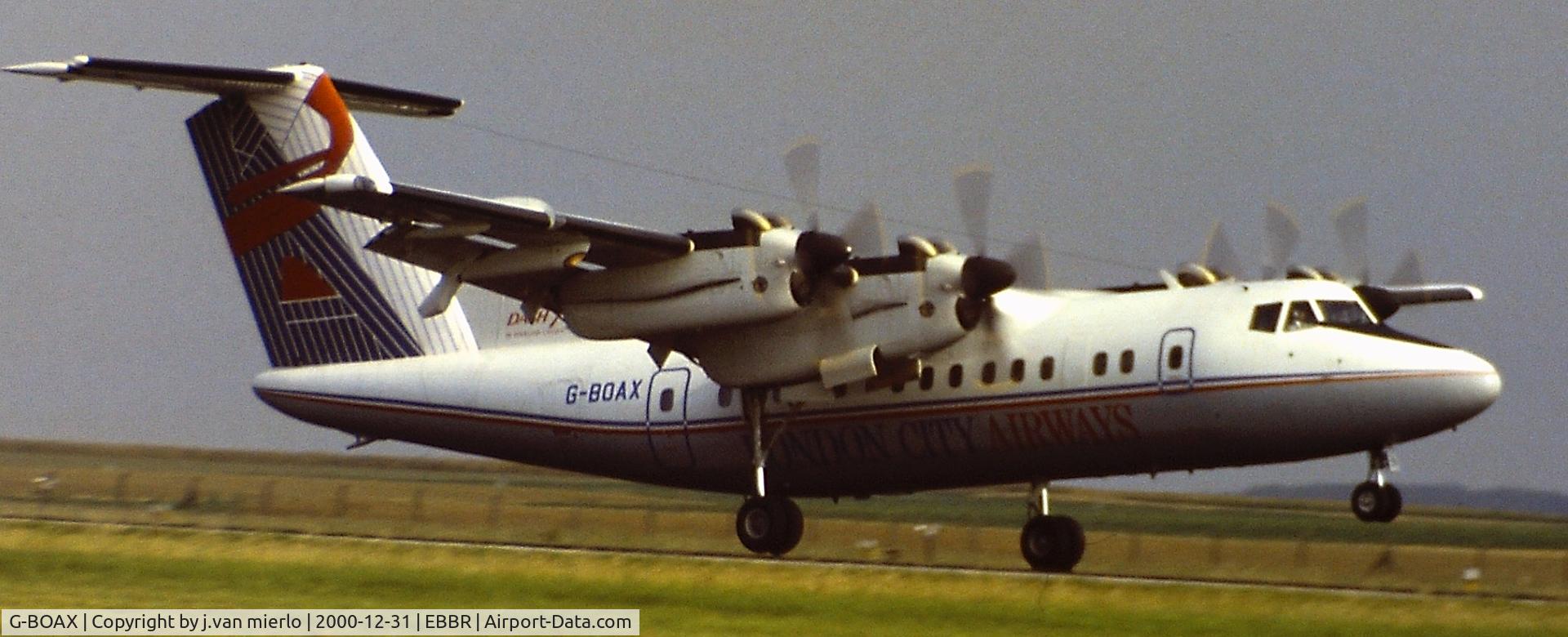 G-BOAX, 1988 De Havilland Canada DHC-7-110 Dash 7 C/N 111, Landing 25L at Brussels