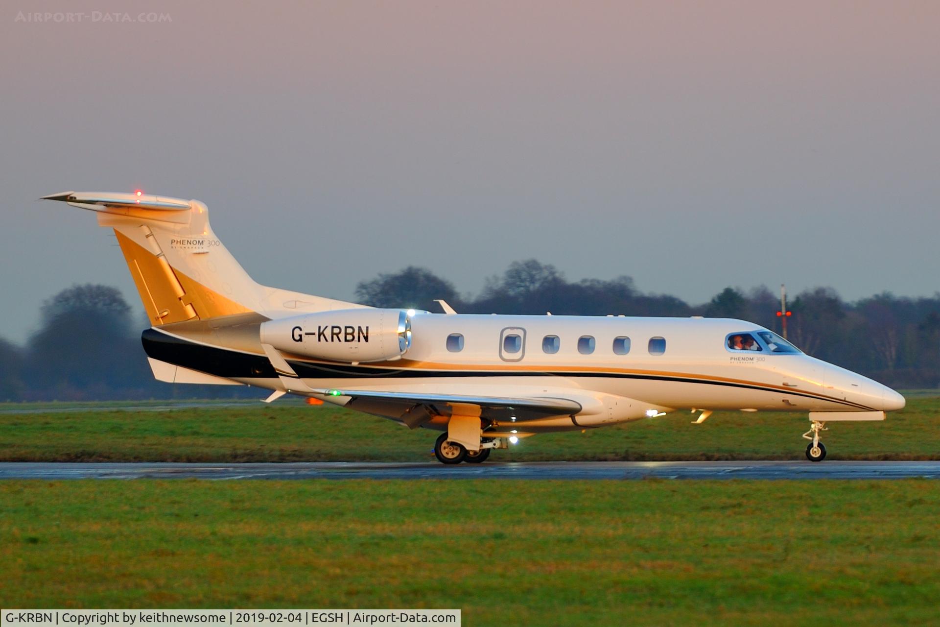 G-KRBN, 2016 Embraer EMB-505 Phenom 300 C/N 50500358, Arriving from Lydd via Humberside.