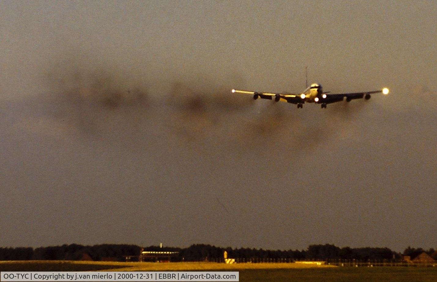 OO-TYC, 1967 Boeing 707-328B C/N 19291, Approaching 25l at Brussels