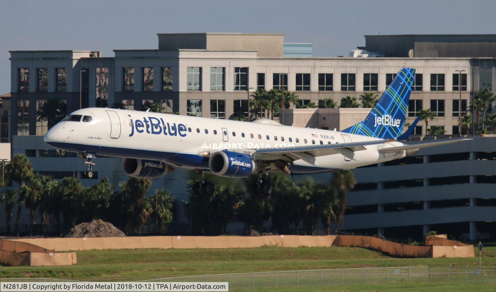 N281JB, 2007 Embraer 190AR (ERJ-190-100IGW) C/N 19000103, Jet Blue