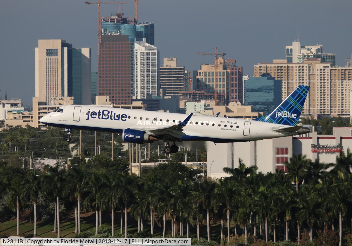 N281JB, 2007 Embraer 190AR (ERJ-190-100IGW) C/N 19000103, Jet Blue