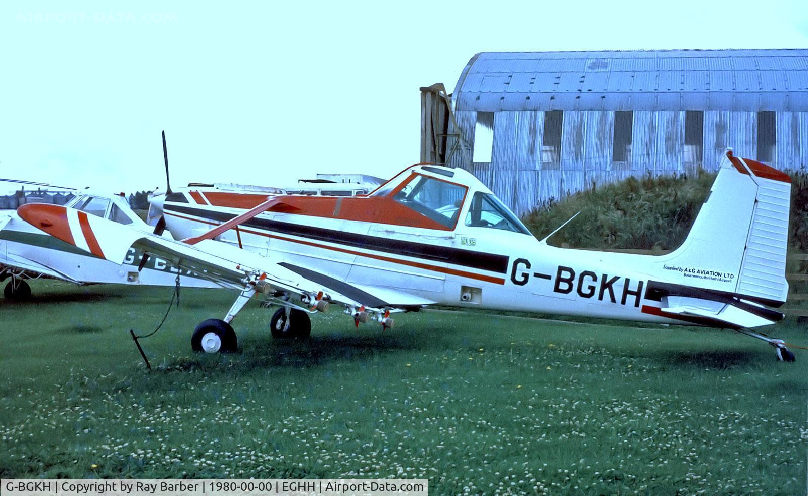 G-BGKH, 1979 Cessna A188B C/N A188-03314T, G-BGKH   Cessna A.188B AgTruck [188-03314T] (A & G Aviation Ltd) Bournemouth (Hurn)~G  @ 1980