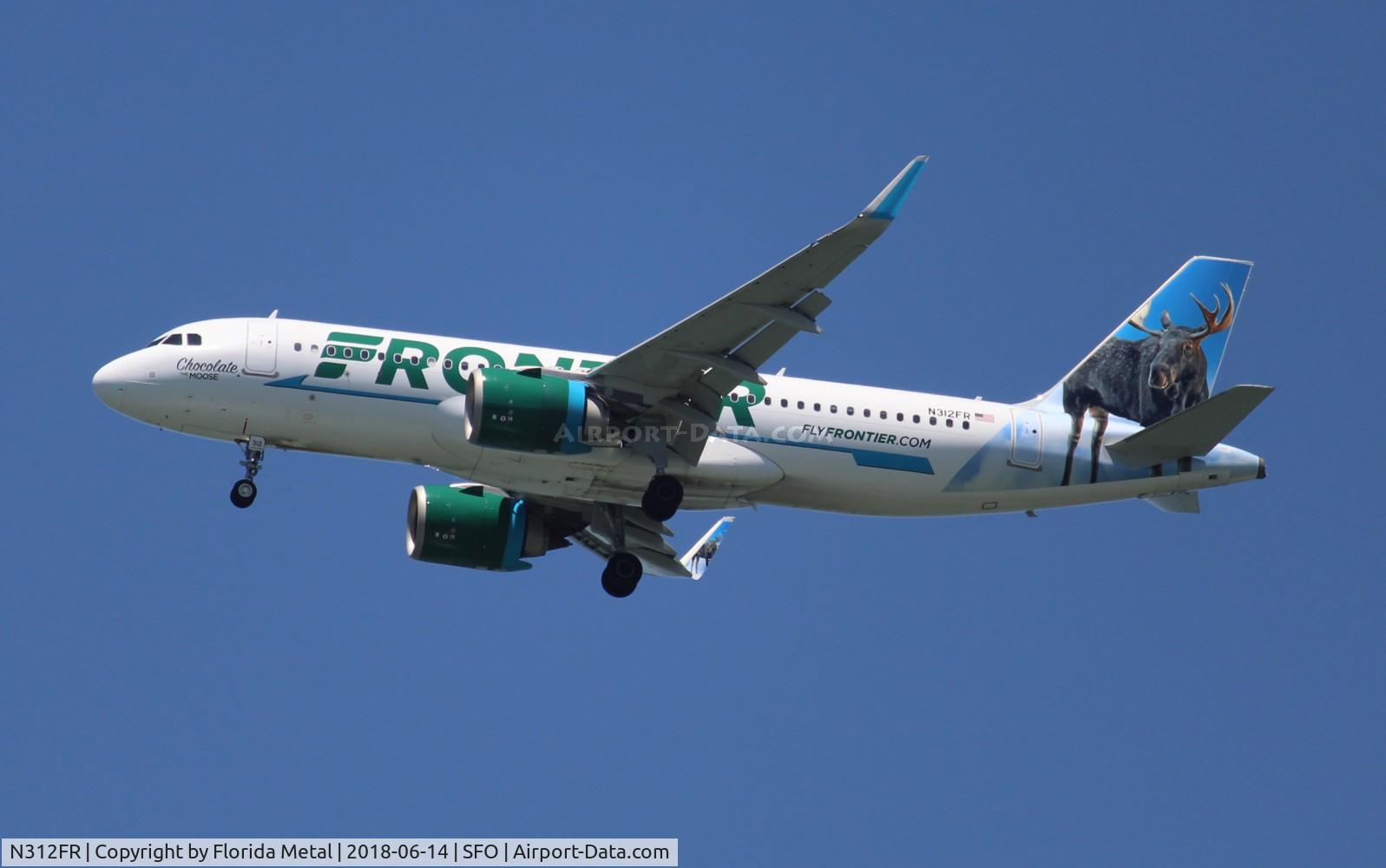 N312FR, 2017 Airbus A320-251N C/N 7768, Chocolate the Moose