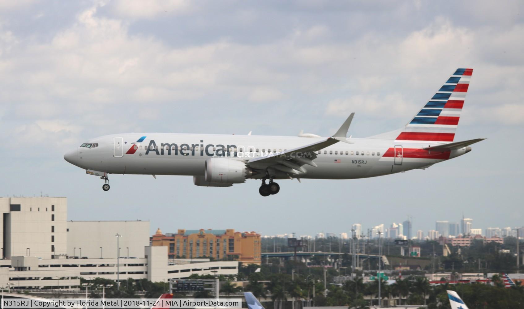 N315RJ, 2018 Boeing 737-8 MAX C/N 44449, American
