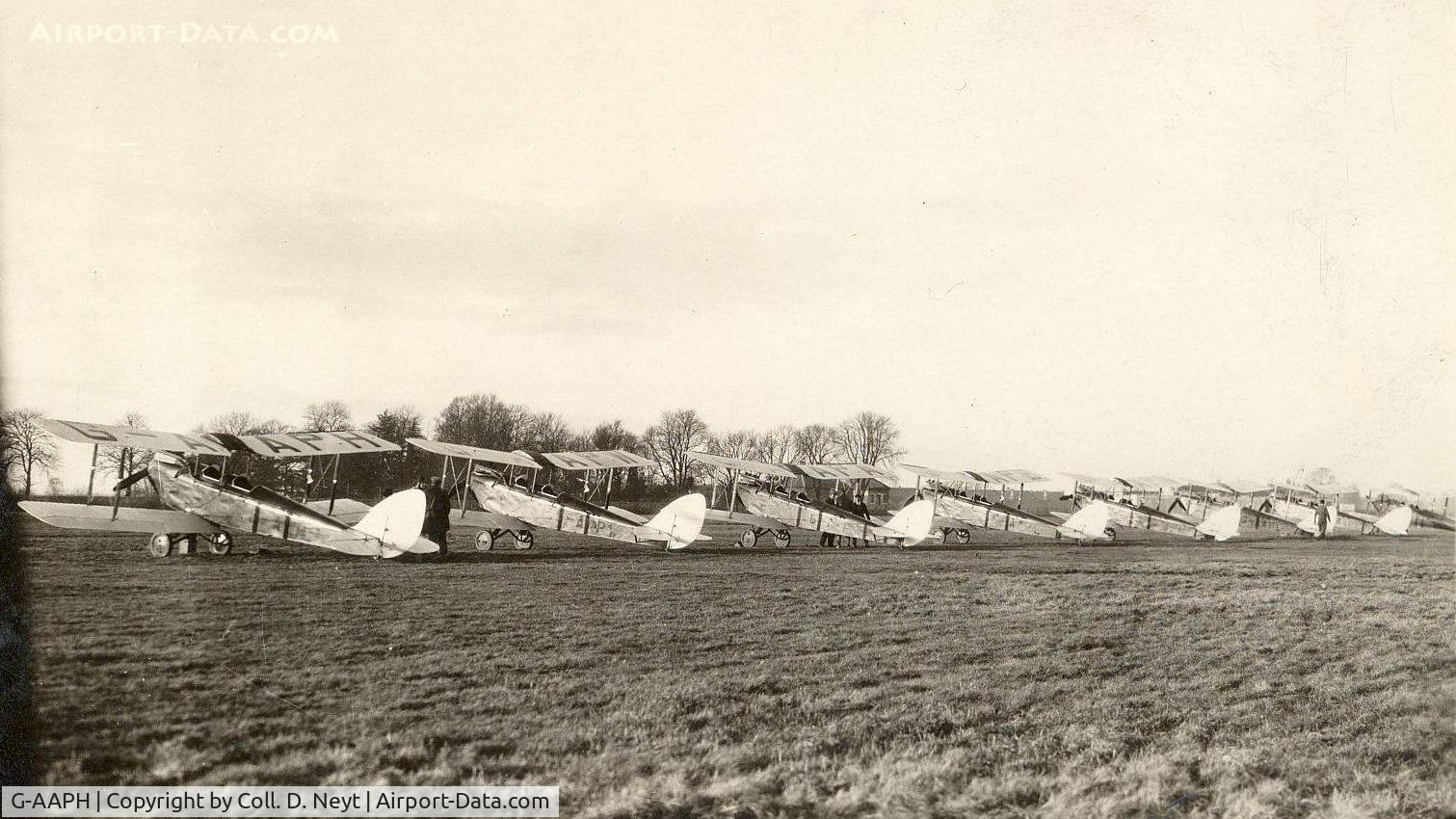 G-AAPH, De Havilland DH.60X Moth C/N 1171, G-AAPH on the foreground at Hanworth Air Park (London Air Park) around 1929-1930. National Flying Service Ltd.