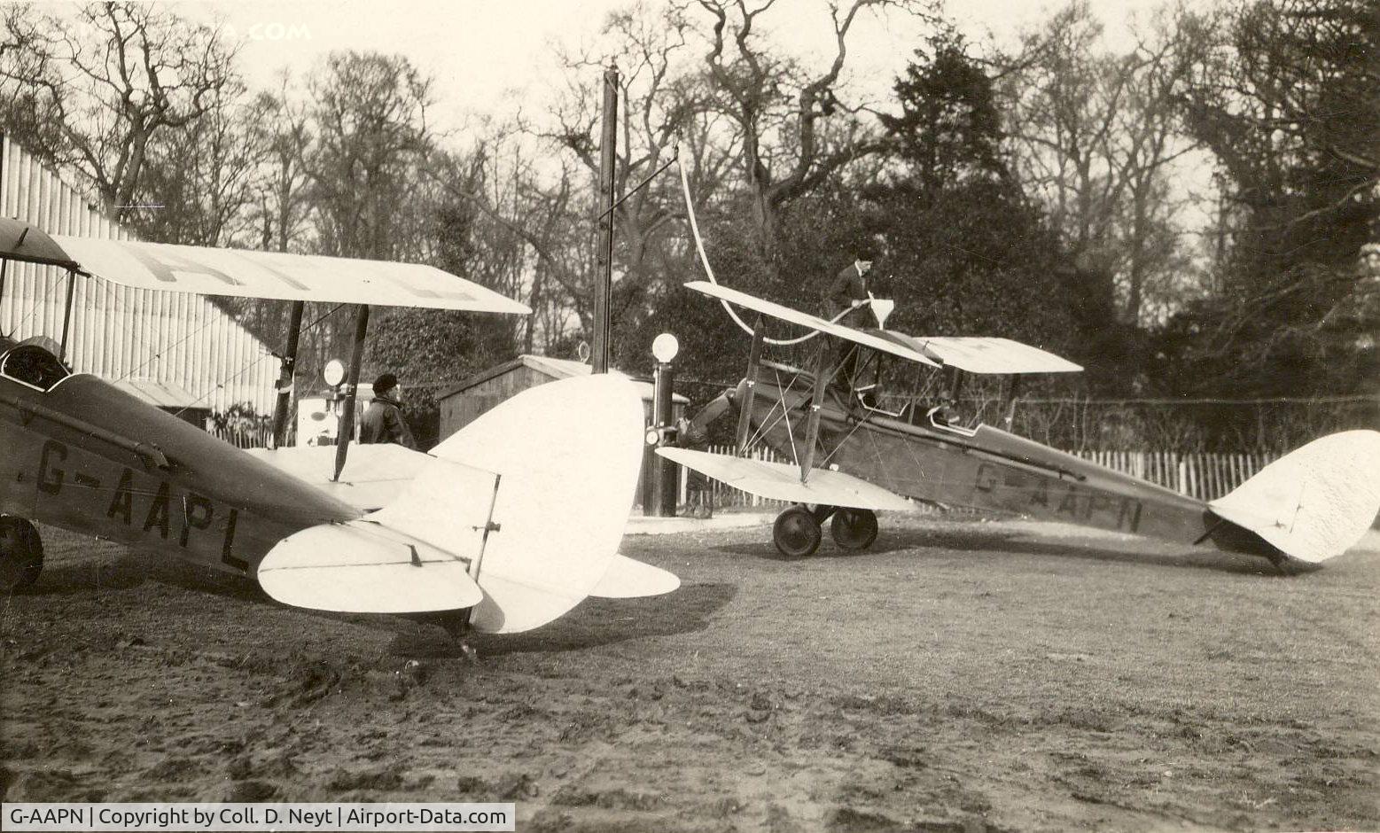 G-AAPN, De Havilland DH-60X Moth C/N 1200, National Flying Service at Hanworth Air Park around 1930.