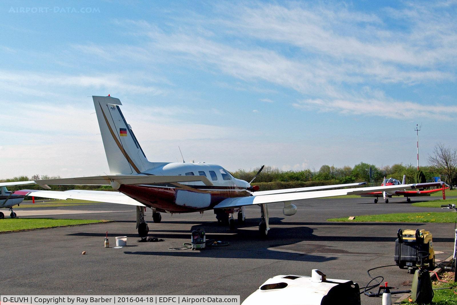 D-EUVH, Piper PA-46-350P JetPROP DLX Malibu Mirage C/N 4636345, D-EUVH   Piper PA-46-350P Malibu Mirage JetPROP DLX [4636345] Aschaffenburg-Grossostheim~D 18/04/2016 Seen here being prepared for the German register unmarked.