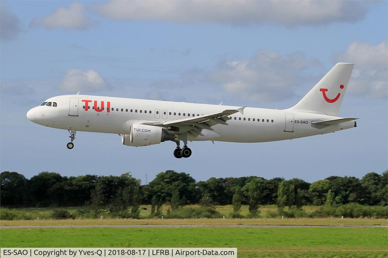 ES-SAO, 1998 Airbus A320-214 C/N 0936, Airbus A320-214, On final rwy 25L, Brest-Bretagne airport (LFRB-BES)