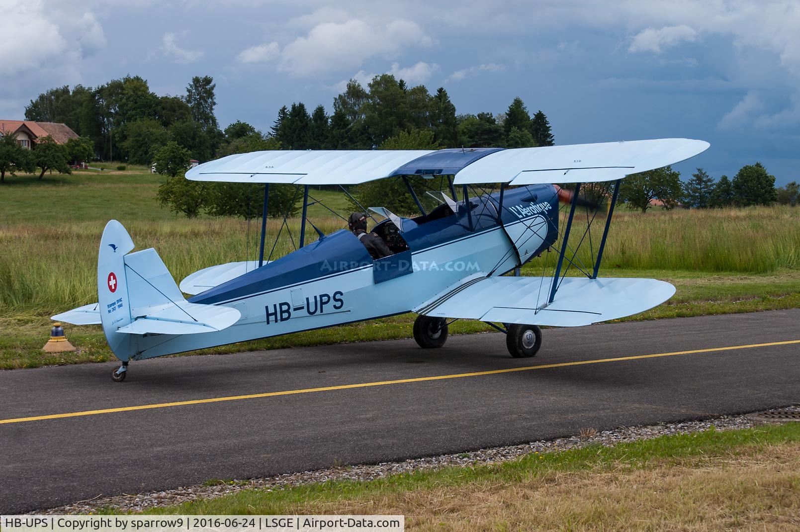 HB-UPS, 1946 Stampe-Vertongen SV-4C C/N 243, RIO Ecuvillens. HB-registered since 1989-05-09