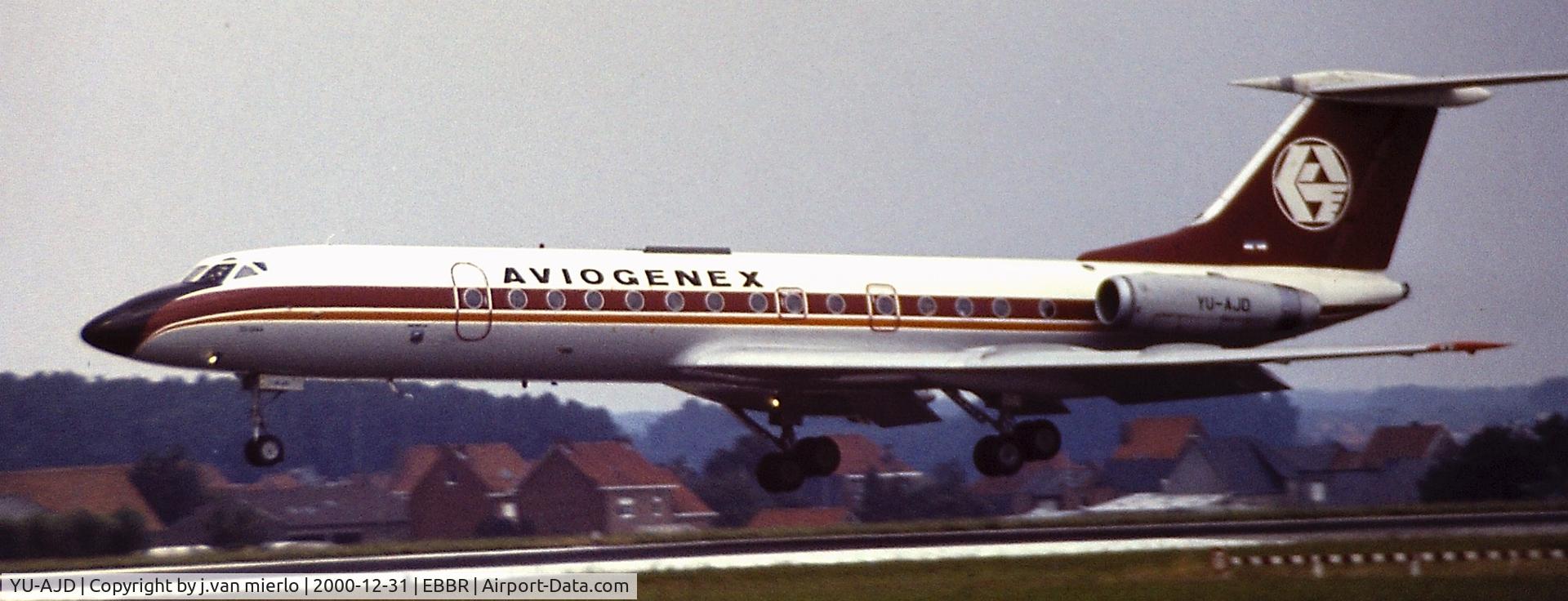YU-AJD, 1972 Tupolev Tu-134A C/N 2351508, Landing 25L at Brussels