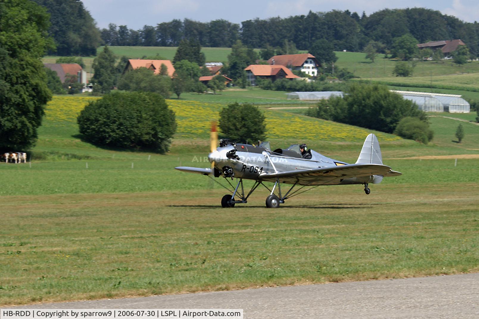 HB-RDD, 1942 Ryan PT-22A Recruit (ST3KR) C/N 1799, At Langenthal-Bleienbach. HB-registered from 2005-02-04 until 2018-07-17