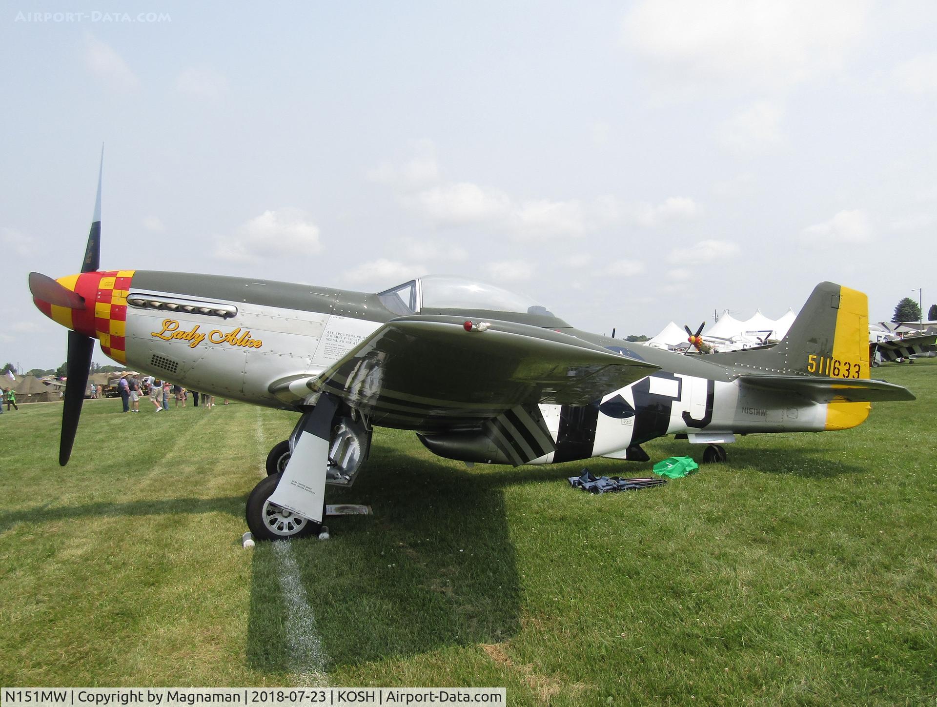 N151MW, 1945 North American P-51D Mustang C/N 124-48386, at EAA 18