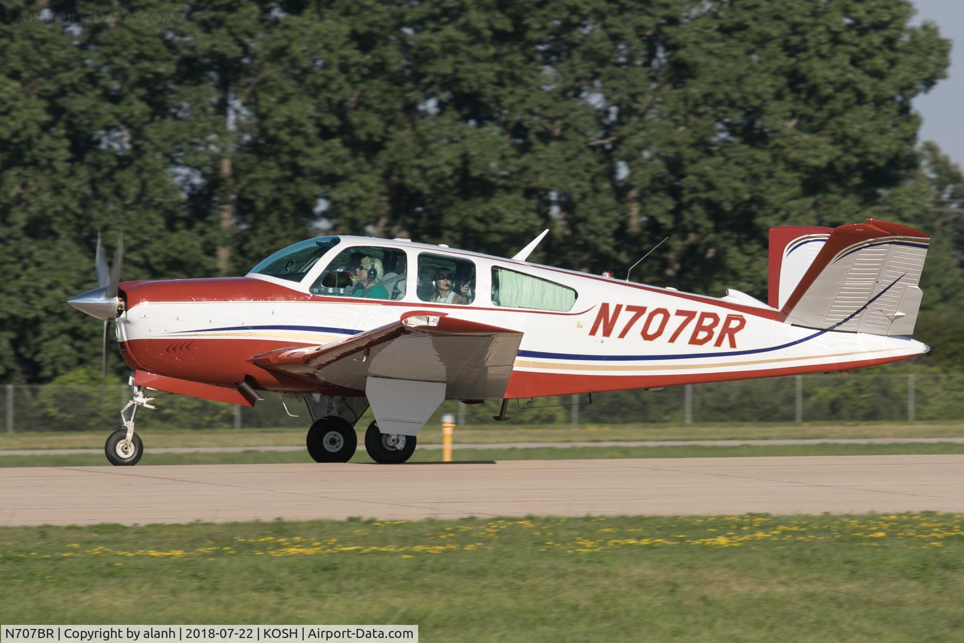 N707BR, 1966 Beech V35 Bonanza C/N D-8312, Arriving at AirVenture 2018