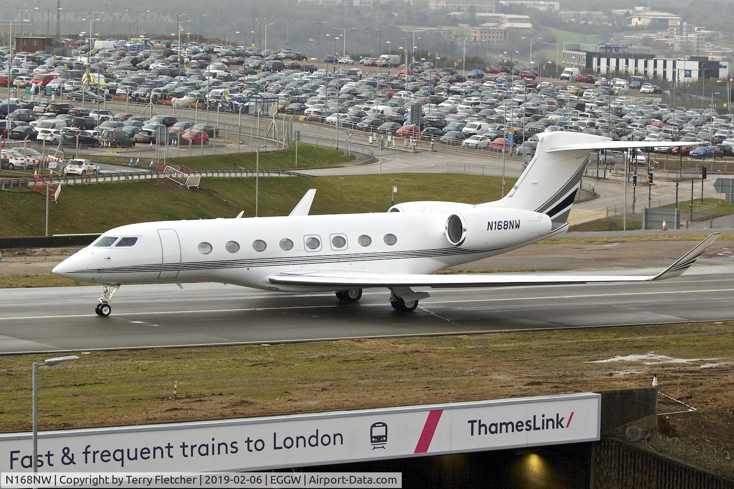 N168NW, 2016 Gulfstream G-VI (G650ER) C/N 6225, at Luton