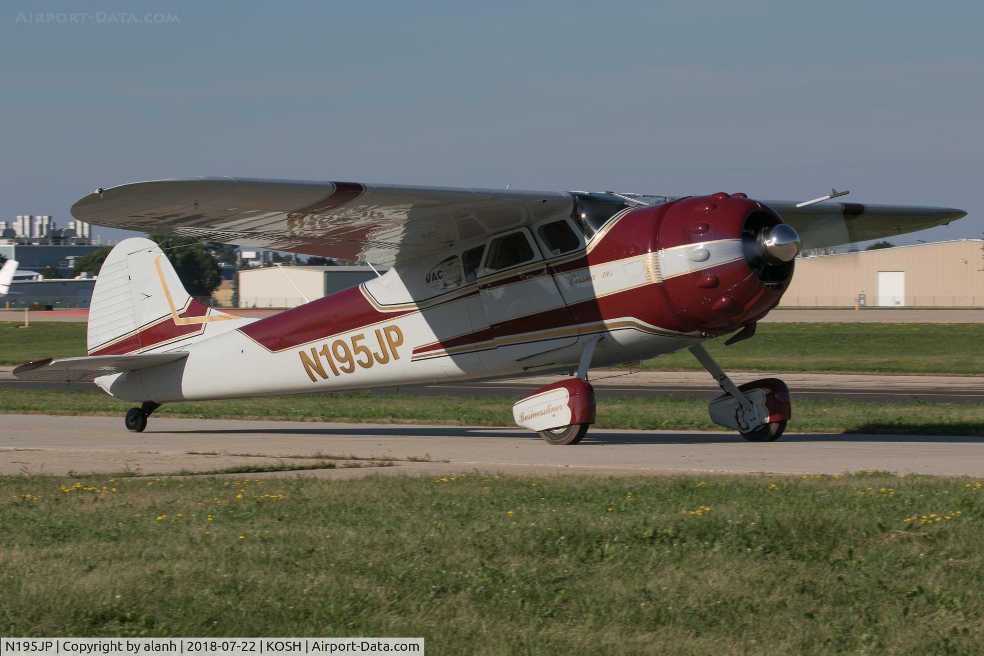 N195JP, 1951 Cessna 195 C/N 7673, Taxying at AirVenture 2018