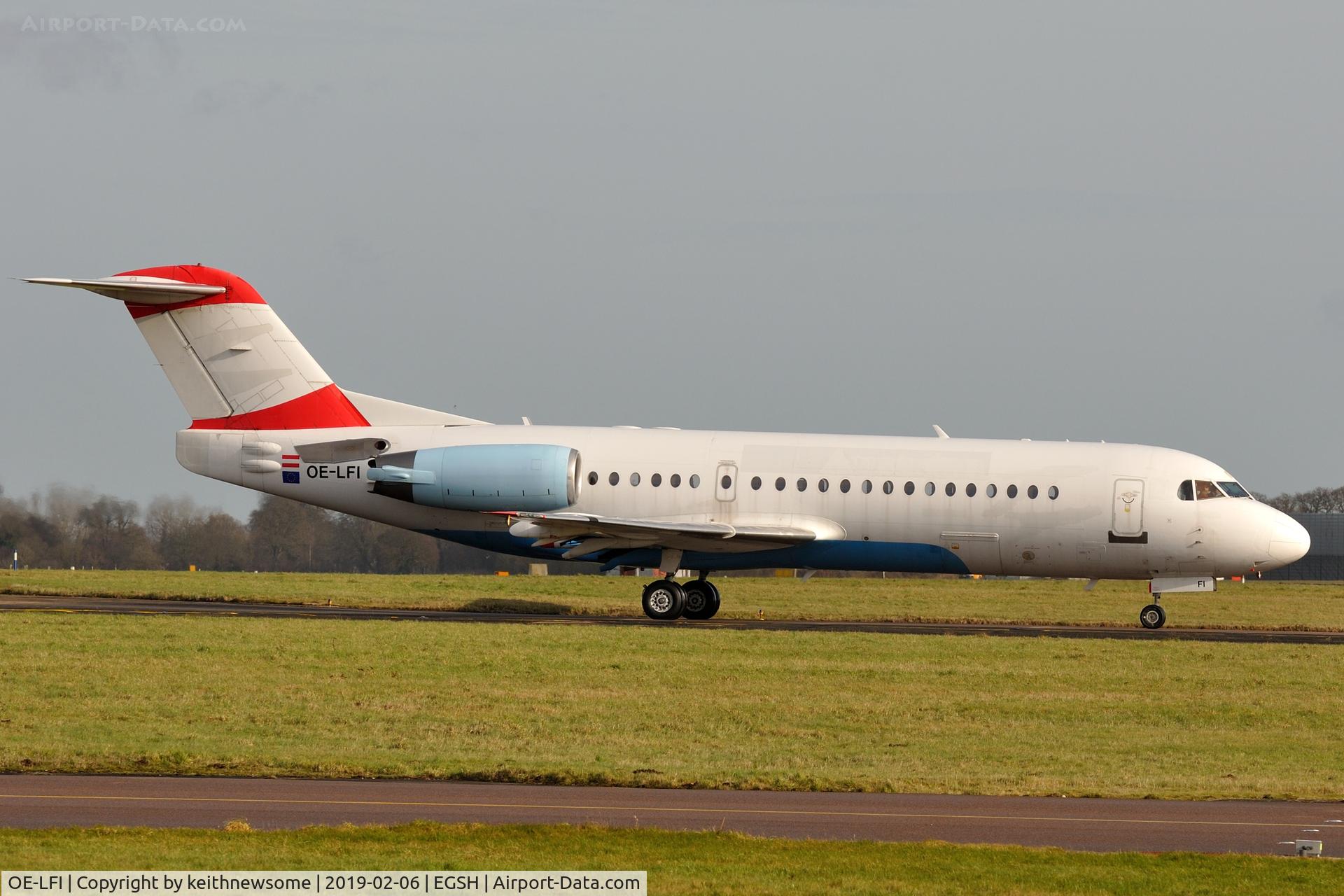 OE-LFI, 1995 Fokker 70 (F-28-0070) C/N 11529, Arriving from Bratislava.