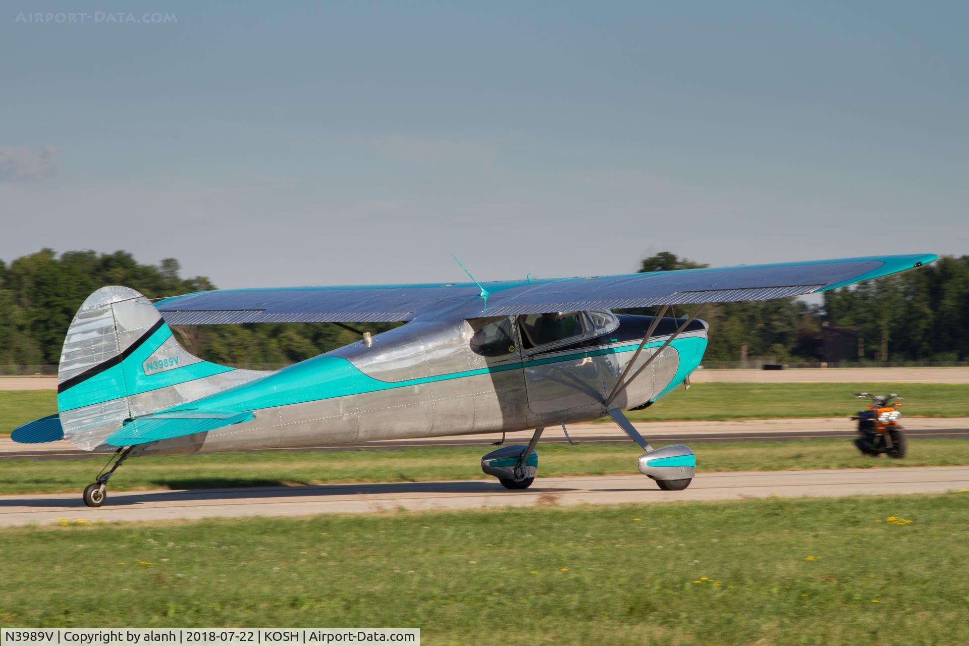 N3989V, 1948 Cessna 170 C/N 18308, Taxying at AirVenture 2018