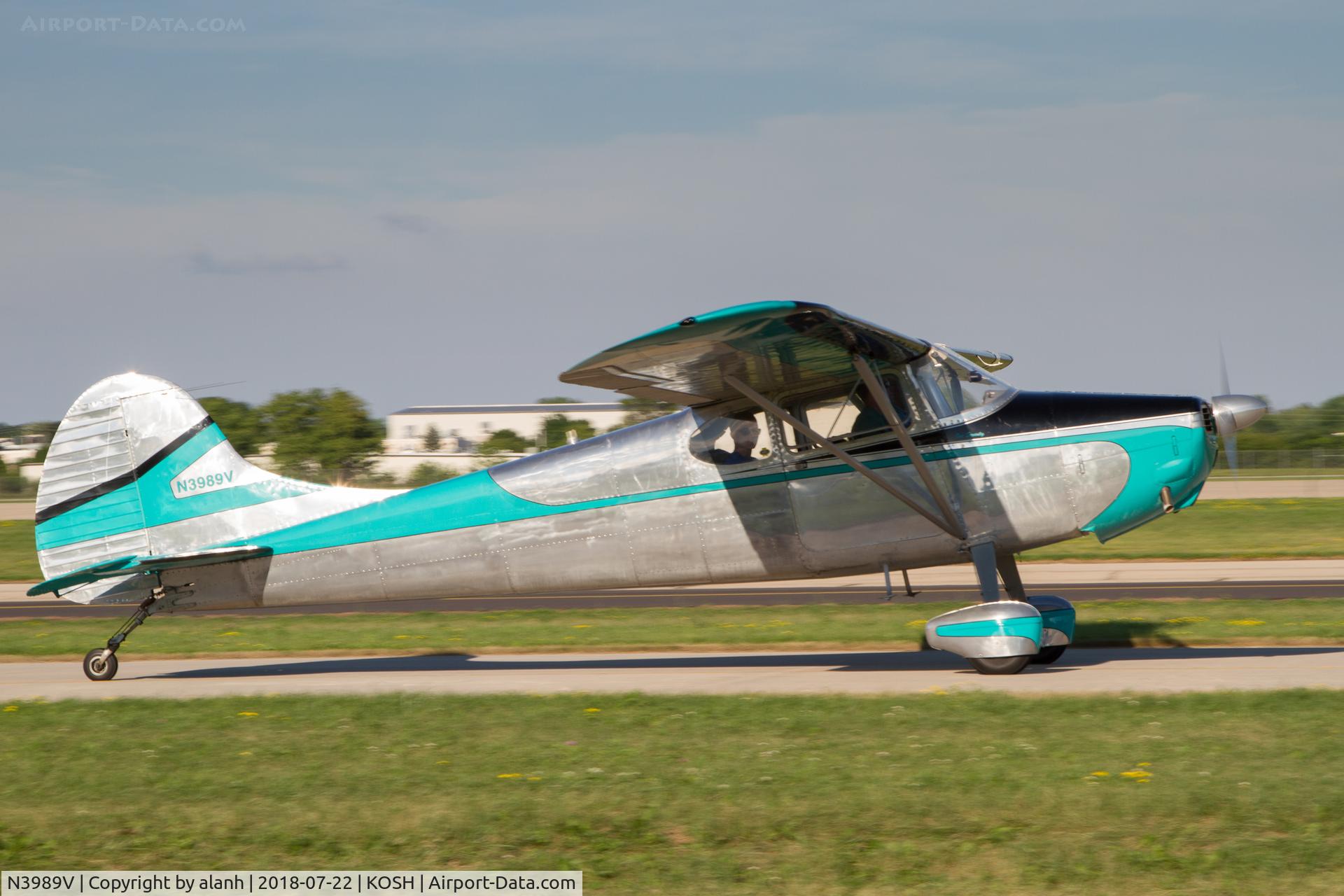 N3989V, 1948 Cessna 170 C/N 18308, Taxying at AirVenture 2018