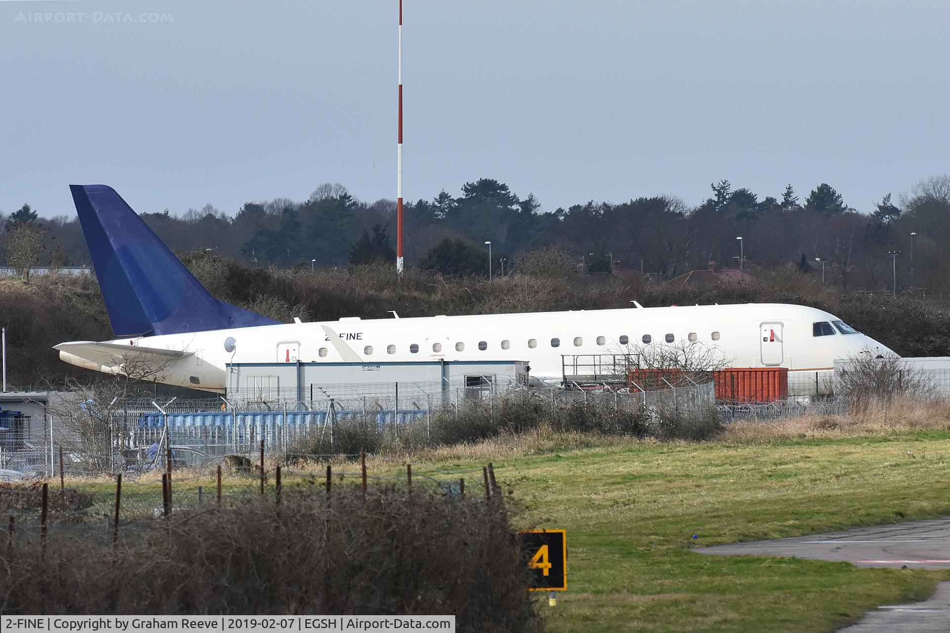 2-FINE, 2006 Embraer 170LR (ERJ-170-100LR) C/N 17000119, Now parked in he scrapping area at Norwich.
