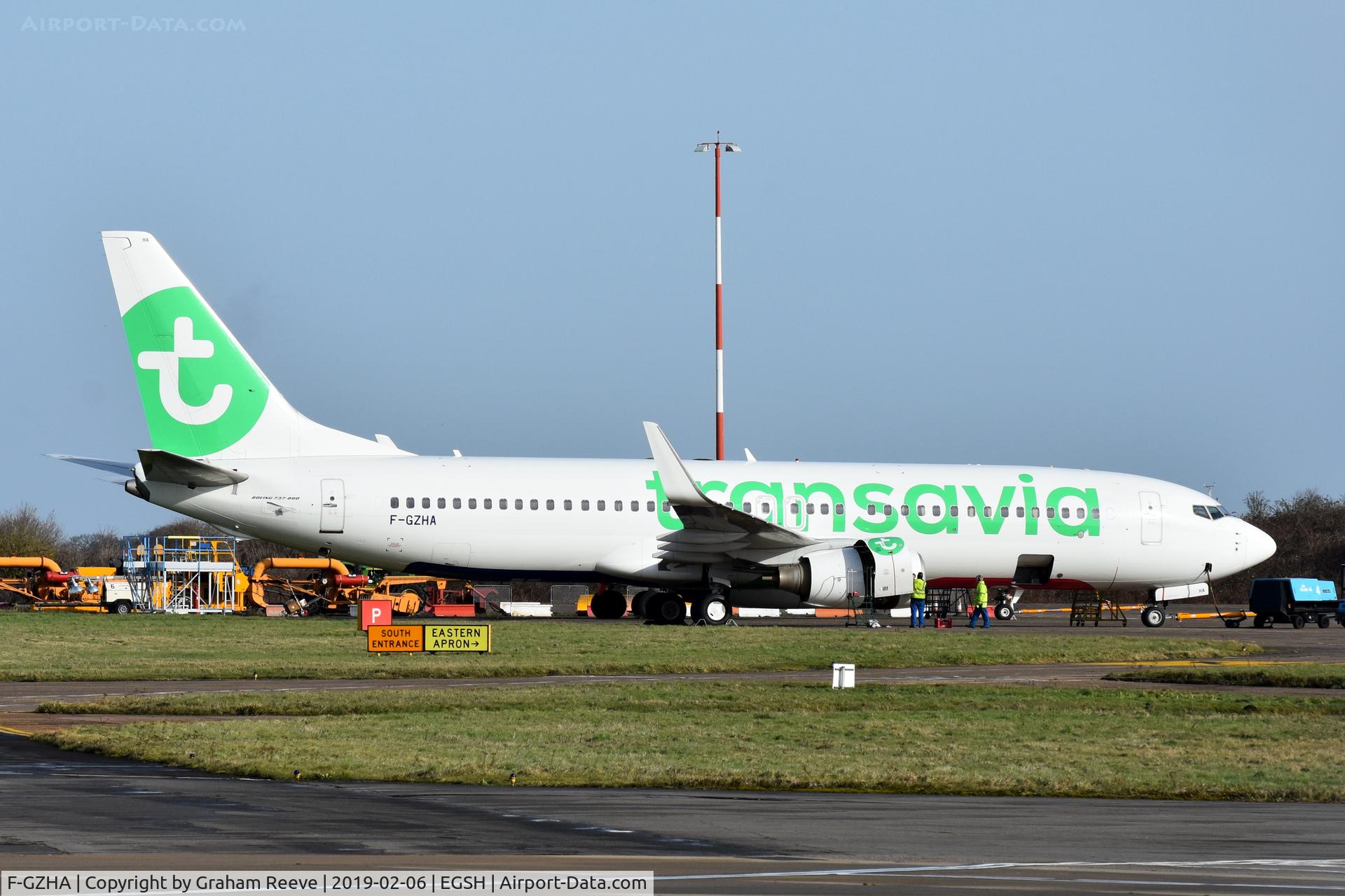 F-GZHA, 2007 Boeing 737-8GJ C/N 34901, Parked at Norwich.