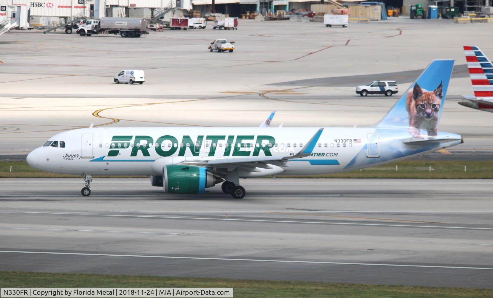 N330FR, 2018 Airbus A320-251N C/N 8219, Junior the Lynx