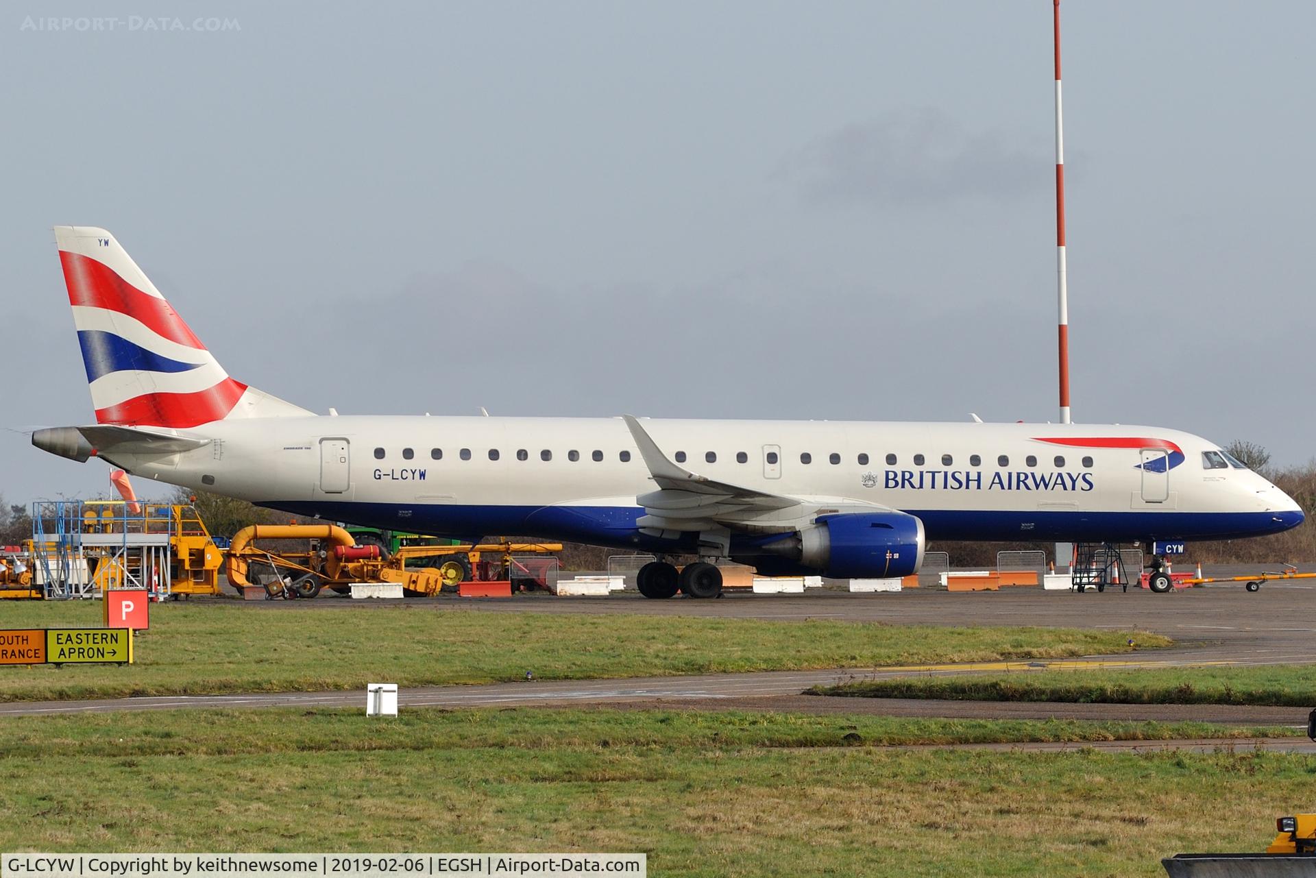 G-LCYW, 2008 Embraer 190SR (ERJ-190-100SR) C/N 19000163, Maintenance with KLM Engineering.