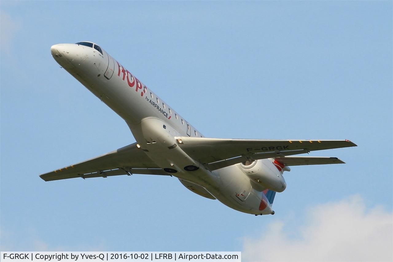 F-GRGK, 2000 Embraer EMB-145EU (ERJ-145EU) C/N 145324, Embraer EMB-145EU, Take off rwy 25L, Brest-Bretagne airport (LFRB-BES)