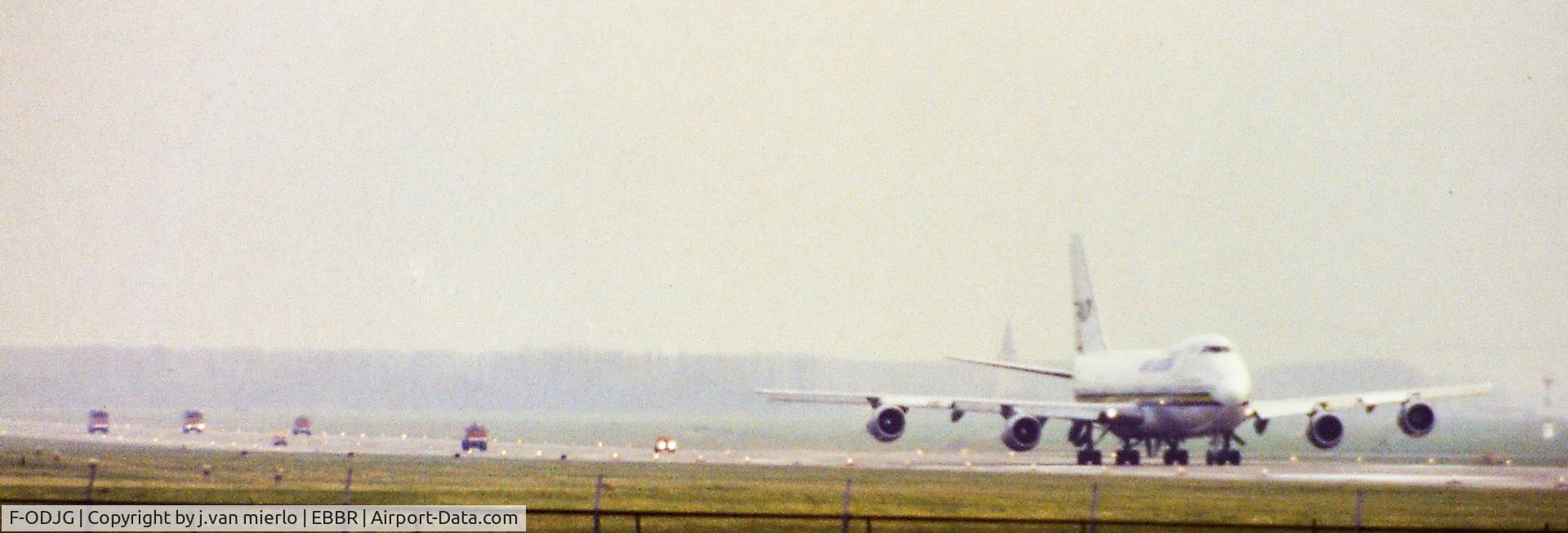 F-ODJG, 1978 Boeing 747-2Q2B C/N 21468, Emergency landing at Brussels 25R '80s