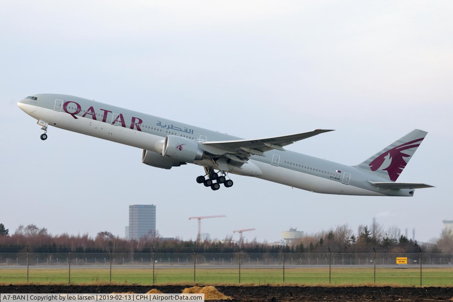 A7-BAN, 2011 Boeing 777-3DZ/ER C/N 38246, Copenhagen 13.2.2019