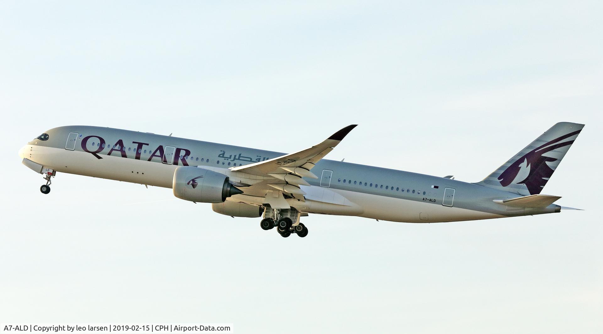 A7-ALD, 2015 Airbus A350-941 C/N 010, Copenhagen 15.2.2019