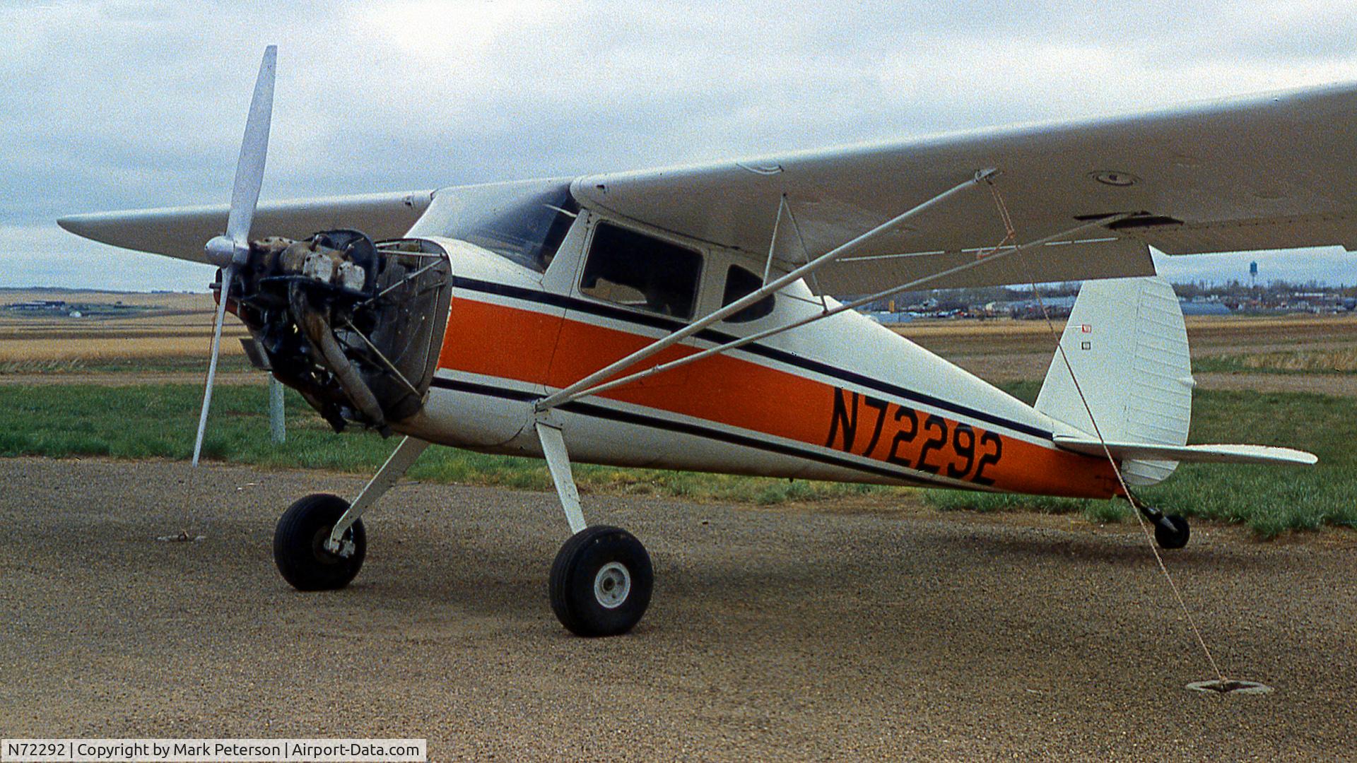 N72292, 1946 Cessna 140 C/N 9469, Scobey Montana Ramp