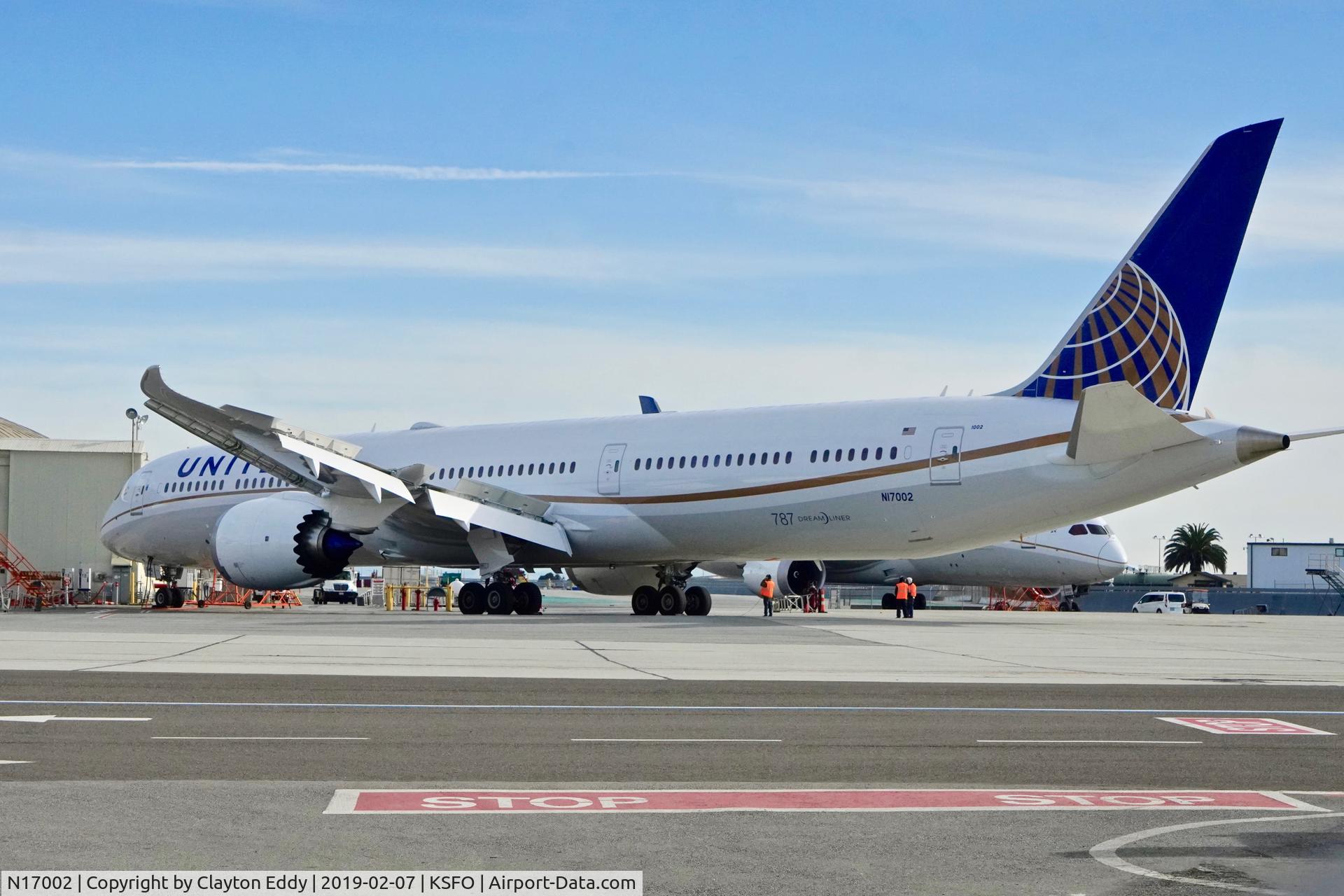 N17002, 2018 Boeing 787-10 Dreamliner C/N 40930, SFO 2019.