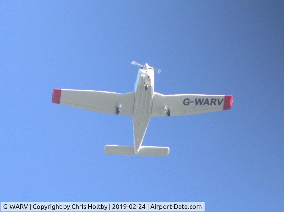 G-WARV, 1998 Piper PA-28-161 Cherokee Warrior III C/N 2842036, New red-tipped livery over Potters Bar, Herts
