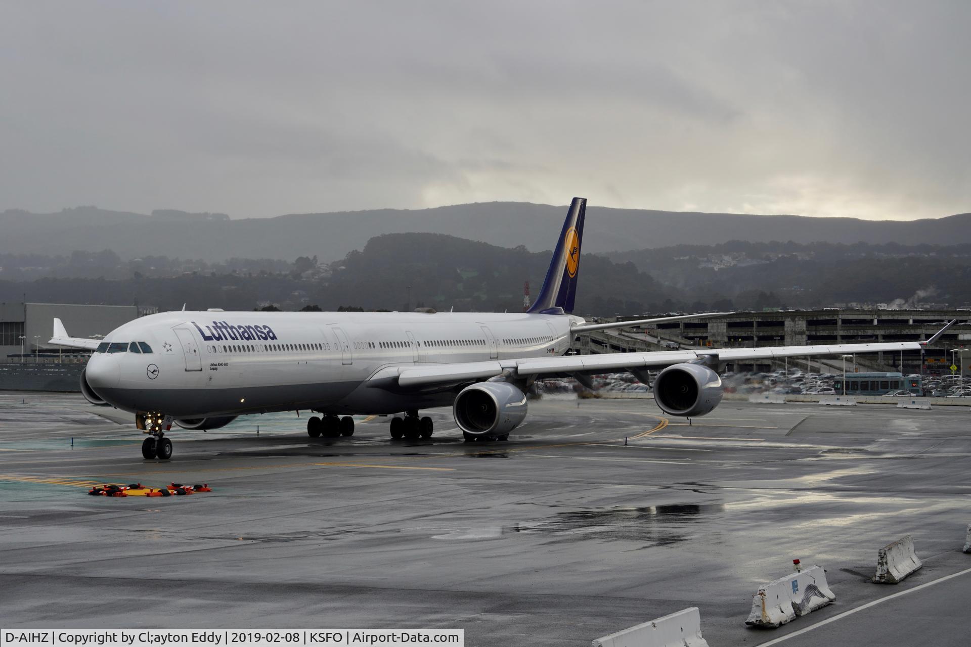 D-AIHZ, 2009 Airbus A340-642X C/N 1005, Departing runway 10. SFO. 2019.
