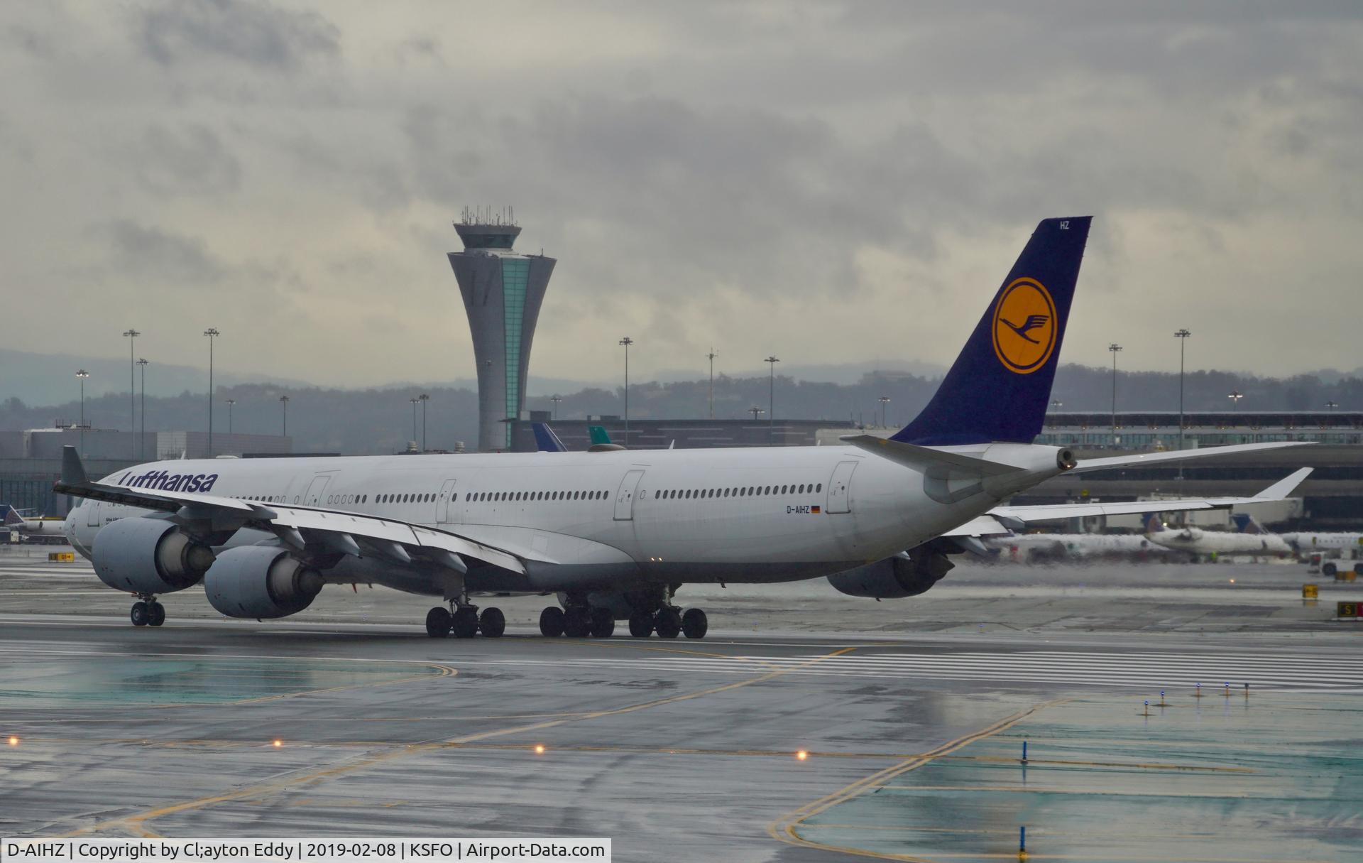 D-AIHZ, 2009 Airbus A340-642X C/N 1005, Departing runway 10. SFO. 2019.