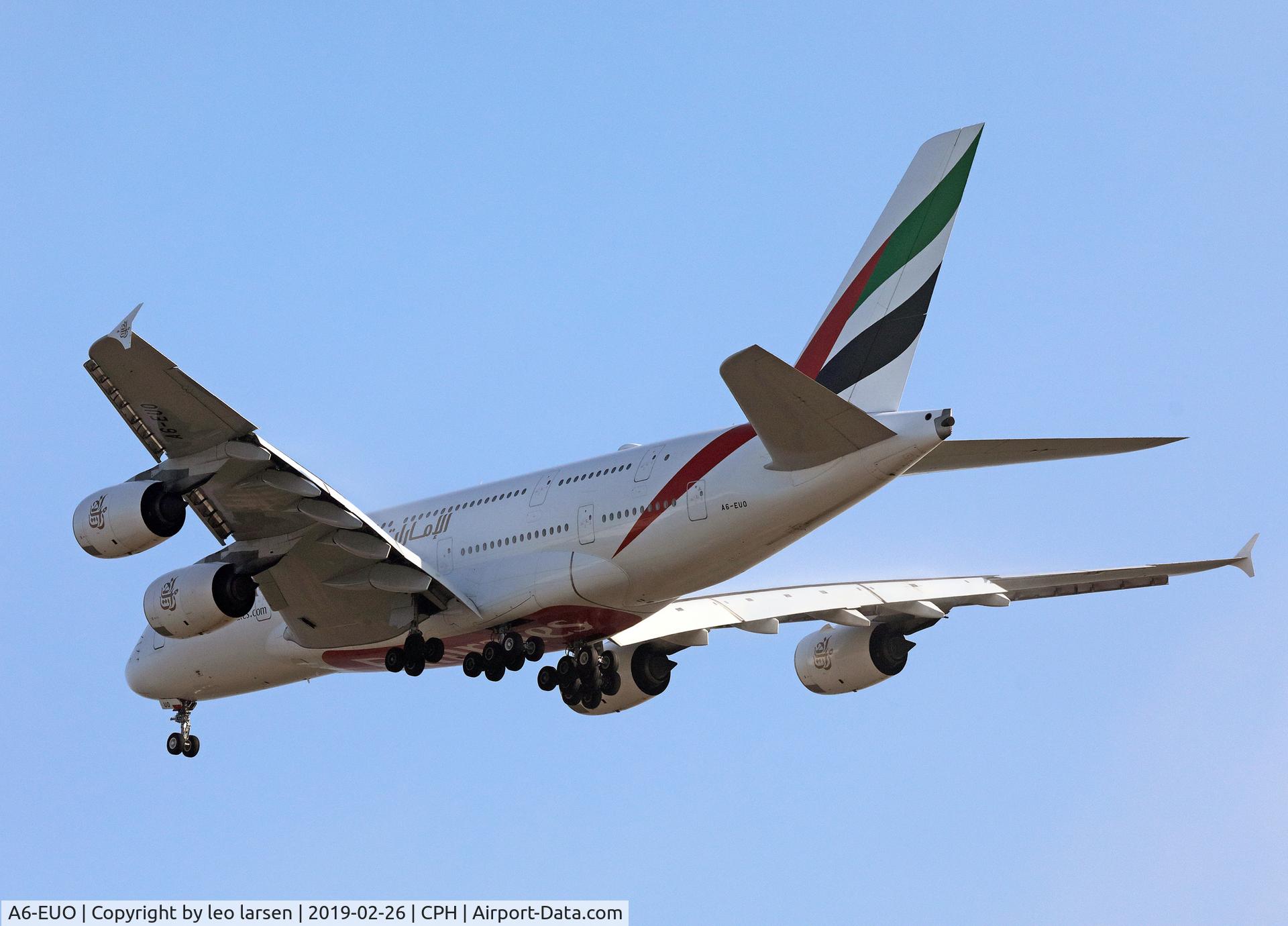 A6-EUO, 2016 Airbus A380-842 C/N 227, Copenhagen 26.2.2019