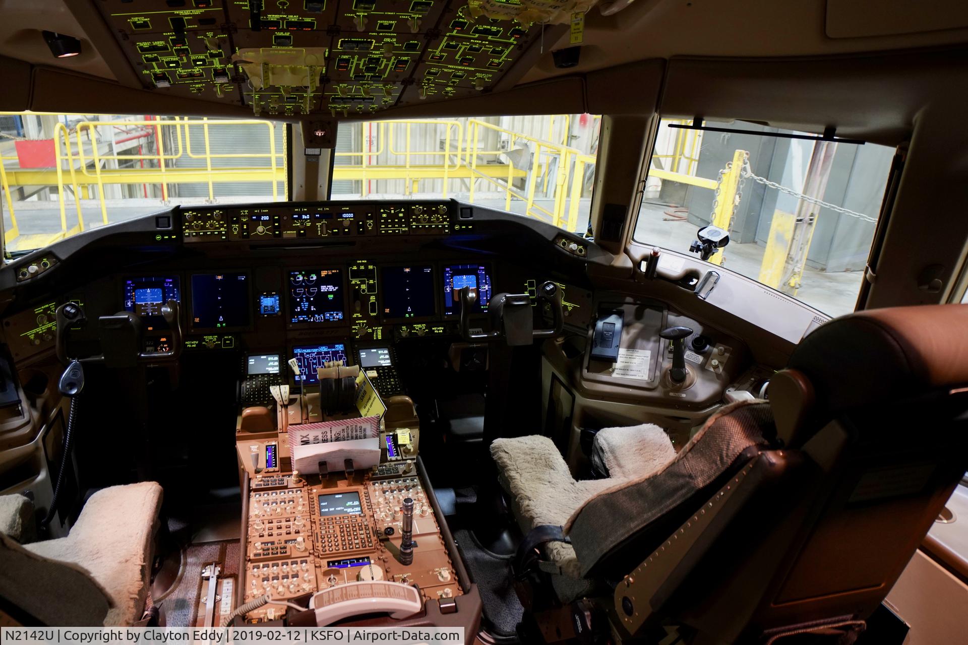 N2142U, 2017 Boeing 777-300/ER C/N 63722, SFO 2019.