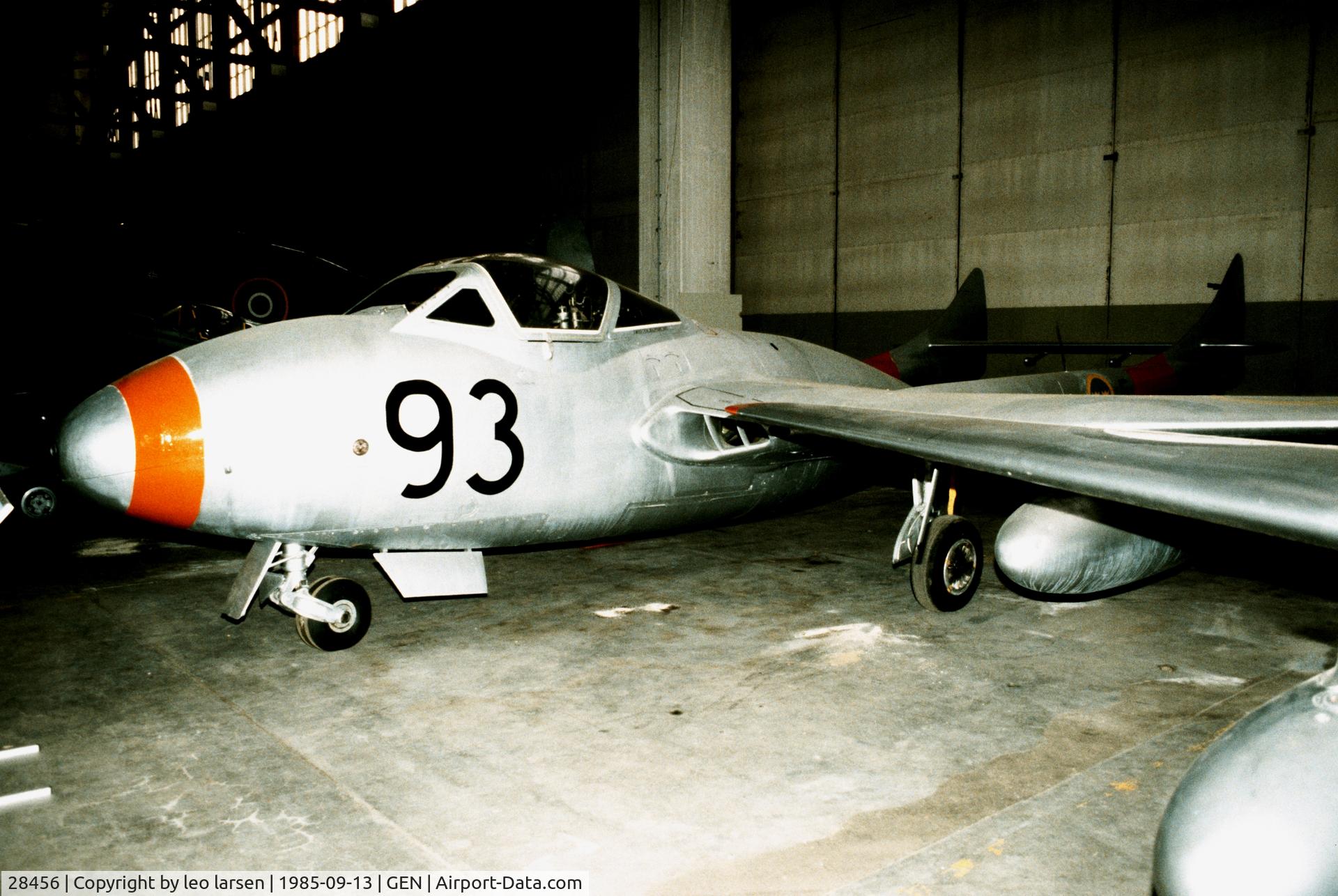 28456, 1959 De Havilland DH-115  Vampire T.55 C/N V28249, Gardermoen Air Museum Oslo 13.9.1985