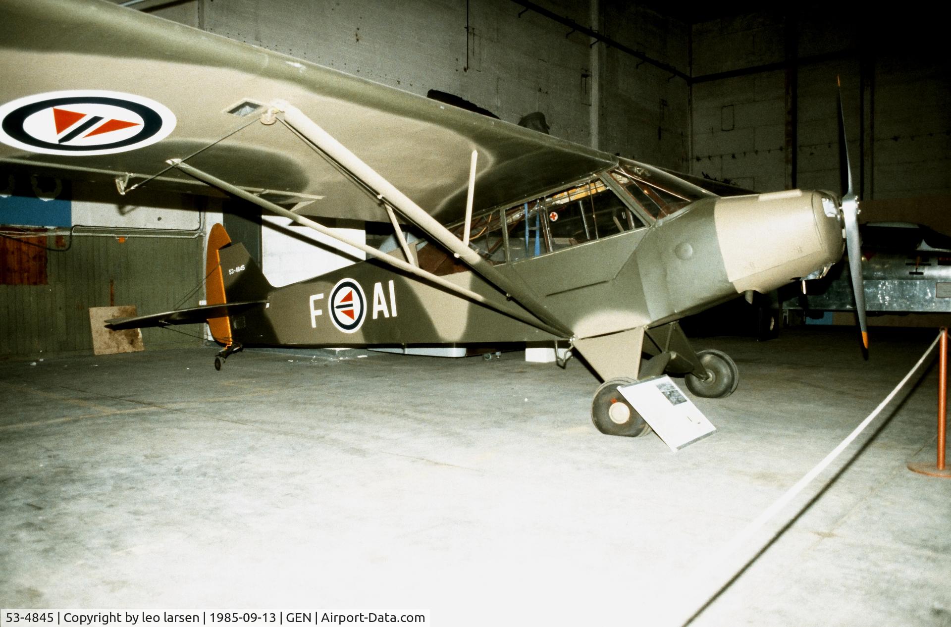 53-4845, 1953 Piper L-18C Super Cub (PA-18-95) C/N 18-3245, Oslo Gardermoen Museum 13.91985