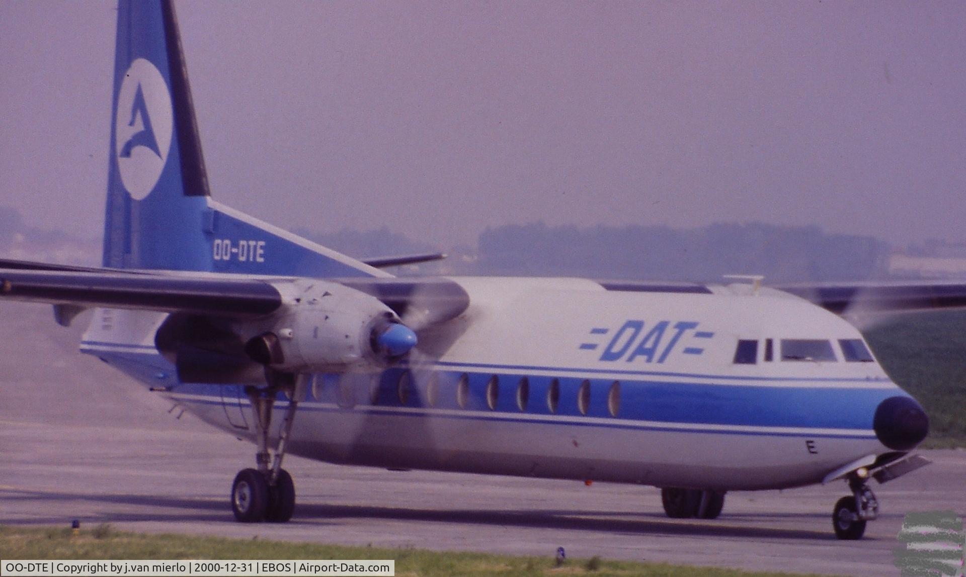 OO-DTE, 1967 Fairchild Hiller FH-227B C/N 534, Taxiing at Ostend, Belgium