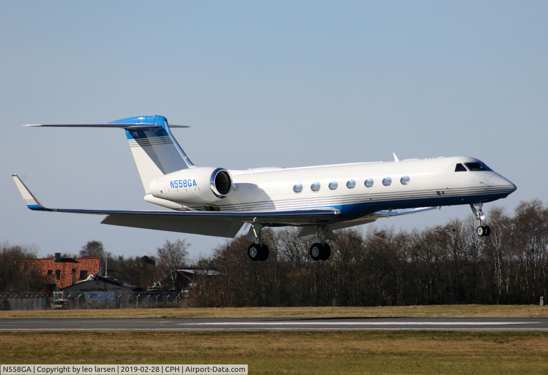 N558GA, Gulfstream Aerospace GV-SP (G550) C/N 5258, Copenhagen 28.2.2019 L/D R-04L