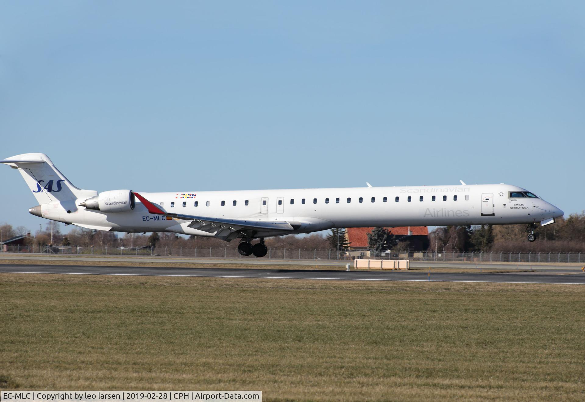 EC-MLC, 2016 Bombardier CRJ-1000ER NG (CL-600-2E25) C/N 19048, Copenhagen 28.2.20!9 L/D R-04L