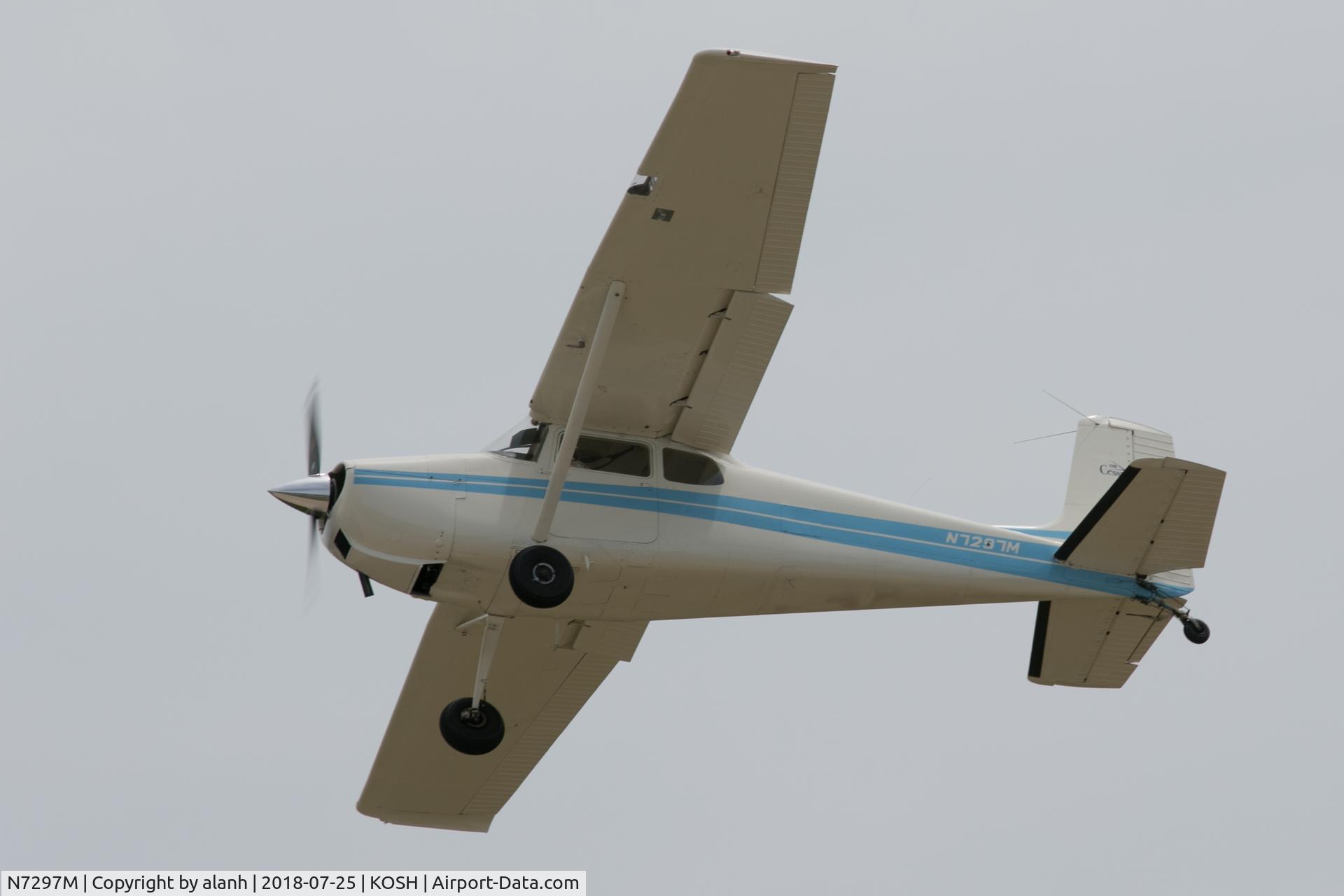 N7297M, 1958 Cessna 175 Skylark C/N 55597, Departing AirVenture 2018